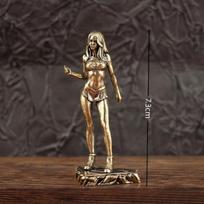 Vintažinė Bikini Grožio Figūrėlė - Art Deco Metalinė Namų Biuro Dekoracija Dovana gray