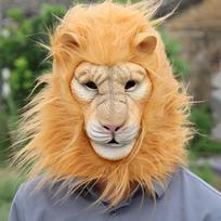 Balta Latekso Liūto Kaukė Kostiumų Šventei Ir Cosplay Renginiams Su Mechaniniu Apdirbimu White Lion gray