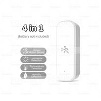 Tuya Zigbee 10G Mmwave Radar PIR Motion Sensor Smart Home Human Body Detector with Light Lumiance Temperature Humidity Detection 4 IN 1 gray