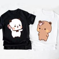 Panda Bear Bubu Throwing Flip Flop To Dudu T-shirt Men Women Funny Couple T Shirt Casual Cotton S beige