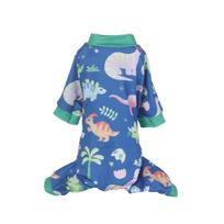 Autumn and Winter Cat and Dog Printed Four-legged Home Pajamas and Pet Clothes XS žalia