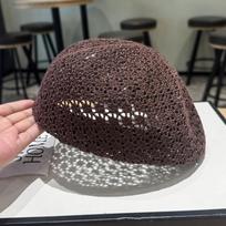 Thin Design Summer Beret Hollow Out Design Trendy Headwear Fashion Women's Beret  Summer Season 5 gray