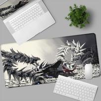 HD Printing MousePad Game Monster Hunter Wilds Mouse Pad Natural Rubber Keyboard Mat Office Desk Mat Computer Gaming Accessories 30cmx80cm(11.8x31.5inch) gray