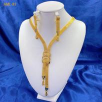 Dubai Designer Necklace Earrings Jewelry Set for Women Gold Plated Nigeria Indian African Bridal Wedding Party Gift Jewellery gray