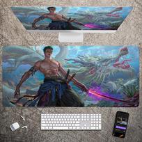 Japanese Anime Mousepad Large Gaming Mouse Pad LockEdge Thickened Computer O-One Piece D-L-Luffy Zoro Keyboard Table Desk Mat 30cmx60cm