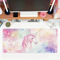 Unicorn Pink Dream Mouse Pad For Office Gaming And Keyboards Non-Slip Large Waterproof 30cmx60cm white