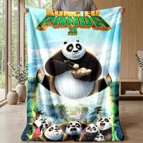 Kung Fu Panda jaukus flanelinis pledas, patogus šiltas užklotas miegamajam, sofai, namų naudojimui 80cmx120cm