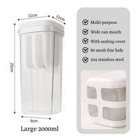 Graikiško jogurto sietelis 1300ml/2000ml Daugiafunkcis jogurto filtras su smulkaus tinklelio maišeliu ir dangteliu tirštam graikiškam jogurtui, sojų pienui, sriubai, vaisiams A white