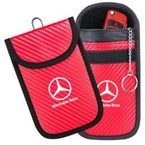 For Mercedes Benz W211 W203 W204 W210 W124 AMG W202 W212 W222 Car Key Case Signal Blocker Bag RFID Shielding Pocket Accessories black