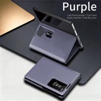 Skirta Samsung Galaxy Z FOLD 8 5G dėklas „Smart View“ langeliu su kortelės laikikliu Piniginės dangtelis ZFold 8 Fold8 apverčiami odiniai dėklai Galaxy Z Fold 8