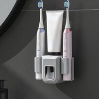 Couple Electric Toothbrush Holder Vanity Wall Mounted Toothpaste Dispenser Automatic Toothpaste Squeezer