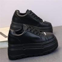 Madingi 8CM Odiniai Basakojai Laisvalaikio Tėčio Batai Stori Sportbačiai 2025 Moteriški Platforminiai Sportiniai Batai Moteriški Riedlenčių Batai Su Paslėptu Kulnu Teniso 34 juoda