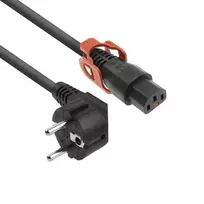 ACT maitinimo laidas CEE 7/7 kampinis kištukas - C13 IEC Lock+ juodas 1 m, EL341S