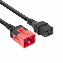 ACT Powercord C19 IEC Lock - C20 IEC Lock dvigubas fiksavimas juoda 1 m, PC3632