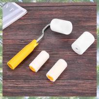 Premium-6Pcs Mini Foam Paint Roller Painting Decorating Kit 2 Inch Small Paint Roller Tray Set For Wall Painting Repair Brush gray