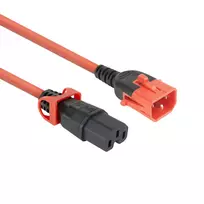 Maitinimo laidas ACT C14 IEC Lock+ Dual Locking į C15 IEC Lock+ raudonas, 3 m, 250V 10A
