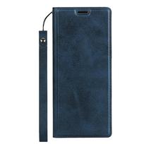 Suitable for Sony Xperia 10 III leather case, calf lanyard clamshell leather case, new Xperia 20 Samsung s22 tamsiai mėlyna spalva