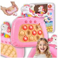 Sensory game unicorn pop it on batteries lights sounds pink bubble