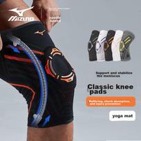 MIZUNO Knee Brace for Suitable for Running, Badminton, Hiking, Basketball, Professional Sports Protection Gear, Black And Orange, Size M