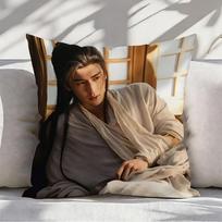 pc Zhang Linghe Fan Bedroom Pillow Cover Polyester D DoubleSided Print CDrama Warrior Cushion Perfect Gift for Fans  Car 45cmx45cm(18x18Inch) black