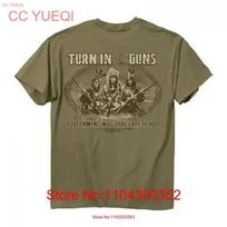 Buck Wear Turn In Your Guns Military Usa Flag American T Shirt M 3xl 1445 Vintage Stretched Breathable Unisex Streetwear 4XL brown