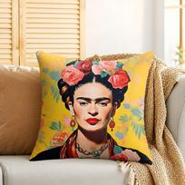 Ffrida Kahlo Art Cushion Cover Silky Short Plush Invisible Zipper Dustproof Sofa Pillow Case For Home Decor 50cmx50cm(20x20Inch)