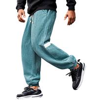 Men's Corduroy Straight Leg Casual Sweatpants L mėlyna