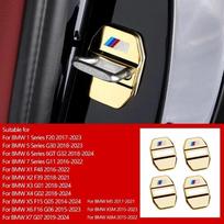 -4 vnt. Automobilio durų spynos dangtelio lipdukai BMW 3 5 serijai G30 G32 6GT X1 X2 X3 X5 G01 G02 F48 F39 G07 G11 F15 F20 G20 G05 Priedas black