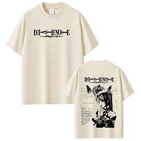Anime Death Note Misa T Shirts Men Women Clothing High Quality Cotton Tee Shirt Fashion Vintage Short Sleeve T-shirts St 4XL beige
