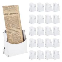 25 vnt. gofruoto popieriaus stovelis brošiūroms, laikikliai žurnalams, lankstinukams, meniu, baltas, 11,6x6,7x13cm beige
