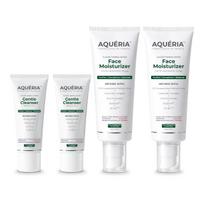 Aqueria Oil Free Gel Based French Face Moisturizer & Oil Control French Face Wash for Oily, Combination & Acne Prone Skin | With Niacinamide, BHA & white