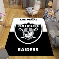 Las Vegas Raiders Flannel Printed Carpet, Home Sofa Decoration for Living Room & Bedroom, Non‑Slip Play Flannel Floor Mat for Game Room 80x120cm( 31x47in)