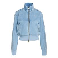Adidas Originals Firebird Denim Tracktop Striped High Neck Zip Long Sleeve Jacket Women jackets KQ6492 L gray