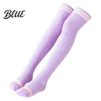 Fluffy Sleeping Socks 1 Pair Women Thigh High for Winter Thickened Coral Fleece Leg Velvet Warmer Long Stockings Warm Over Knee Boot Girls pink
