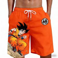 Hot Sale Dragon Ball Goku Kanji Symbol Anime Print Beach Shorts Casual Loose Family Matching Outfits Summer Quick Dry 3XL red