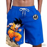 Hot Sale Dragon Ball Goku Kanji Symbol Anime Print Beach Shorts Casual Loose Family Matching Outfits Summer Quick Dry 3XL