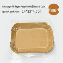Paper Fryer Air Rectangular Bowl For Ninja Dual Pot Matches the image,Natural Paper Bowl 100pc [22*14]