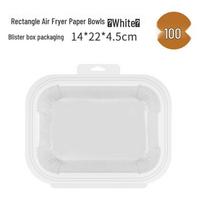 Paper Fryer Air Rectangular Bowl For Ninja Dual Pot Matches the image,White Tray 100pc [22*14]