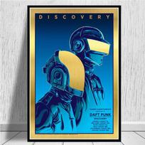 „Daft Punk Music“ dainininkės žvaigždės drobės plakatas Alternatyvus abstraktus menas tapyba Juokingi sienų paveikslėliai Spausdinti kavinėms barui namų dekoravimui 60X90cm Unframed
