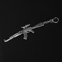 Populiarus 12cm PUBG Metalinis Raktų Pakabukas - Peace Elite 'Laimėtojas Laimėtojas Vištienos Vakarienė' AKM Honor Ancient Tin gray