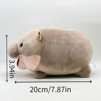 Mielas Moo Deng pliušinis žaislas aplink begemotą, šokinėjanti kiaulytė, nykštukas, begemotas, gimtadienio dovana, žaislai vaikams, namų dekoras beige