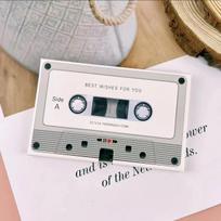 Recordable Handmade Phonograph Greeting Card – DIY Sound Card for Birthday Gift or Creative Souvenir. 10 x 7 x 1.5 cm gray