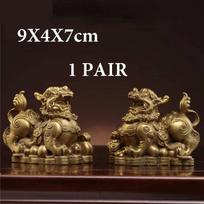 1Pairs Money Copper Brave Ornaments Pixiu Ornament Home Living Room Decor Housewarming Gifts brown