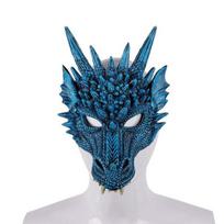 Dragon Mask Half Face Halloween Costume Mask Party Decorations Soft Cosplay Scary Halloween Mask mėlyna