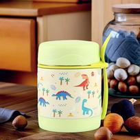 10oz Stainless Steel Lunch Box with Spoon Thermal Food Container Vaccum Cup Insulate Bento Box Thermos Soup Cup for Kids School žalia