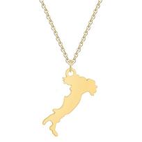 Kinitial Mados Dizaino Pakabukai Italijos Žemėlapio Pakabukas & Karoliai Moterims Mergaitei kolye Nerūdijančio Plieno Choker Papuošalai 50cm beige