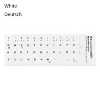 Non-slip English Arabic Keyboard Stickers Spanish Russian Letter Alphabet Layout White-Deutsch