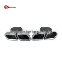 15-18 Mercedes-Benz C-Class W205 AMG C63 Quad Square Exhaust Tips Upgrade black