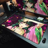 Cute and pretty anime Pharmacist's Diary mouse pad, large size, non-slip rubber mouse pad, stitched edge design, durable laptop gaming desktop mat. 30cmx60cm gray