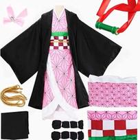 Anime Tanjirou Kamado Nezuko Cosplay Women and Men Kimono Cosplay Costume Sets M rožinė